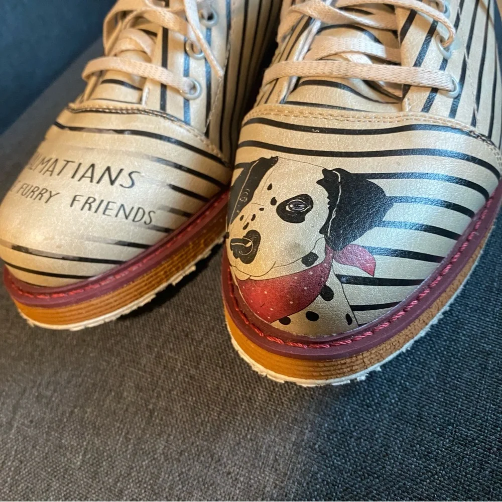 DOGO Women's Oxford Flat Shoes Tennis Dalmatian dog Disney, size 38, size 7. - Picture 13 of 13